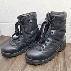 Original SWAT Classic 9 Side Zip Tactical Boots Black Leather 115201 Women's 6.5